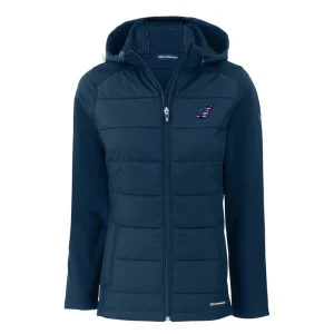 Arizona cardinals cutter buck womens americana evoke hybrid eco softshell recycled full zip hooded jacket Navy S