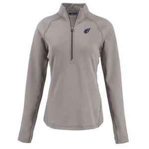 Arizona cardinals cutter buck womens americana peshastin eco fleece recycled tri blend raglan half zip jacket Heather gray S