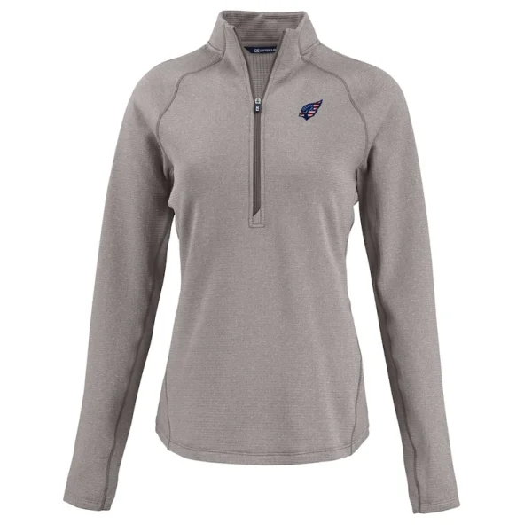 Arizona cardinals cutter buck womens americana peshastin eco fleece recycled tri blend raglan half zip jacket Heather gray S