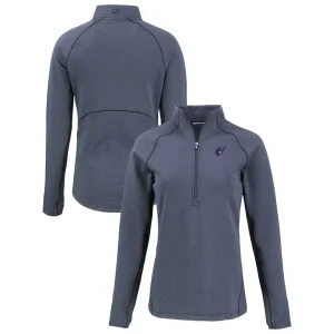 Arizona cardinals cutter buck womens americana peshastin eco fleece recycled tri blend raglan half zip jacket Heather navy