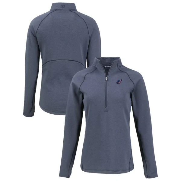 Arizona cardinals cutter buck womens americana peshastin eco fleece recycled tri blend raglan half zip jacket Heather navy