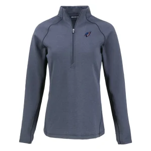 Arizona cardinals cutter buck womens americana peshastin eco fleece recycled tri blend raglan half zip jacket Heather navy S