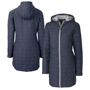 Arizona cardinals cutter buck womens americana rainier primaloft® eco insulated full zip hoodie long coat Navy