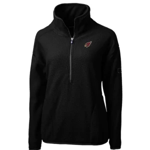 Arizona cardinals cutter buck womens cascade eco sherpa fleece half zip pullover jacket Black