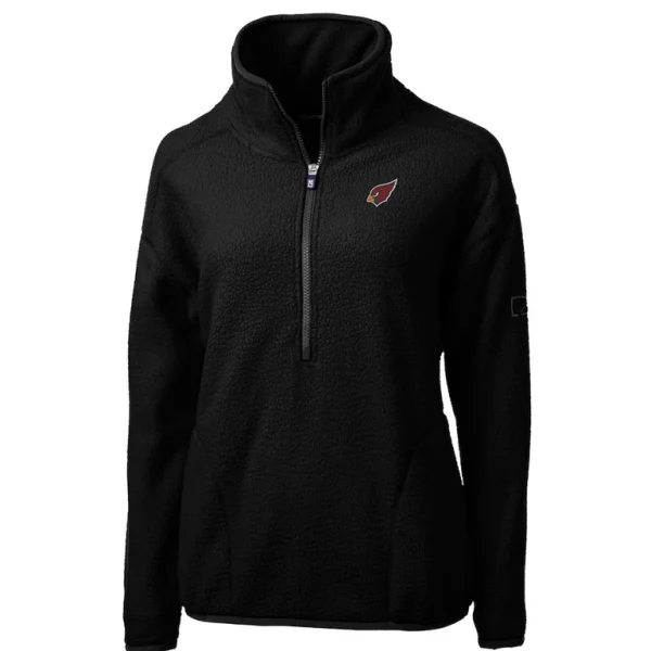 Arizona cardinals cutter buck womens cascade eco sherpa fleece half zip pullover jacket Black