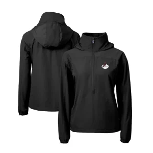 Arizona cardinals cutter buck womens charter eco recycled half zip anorak jacket Black
