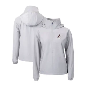 Arizona cardinals cutter buck womens charter eco recycled half zip anorak jacket Gray