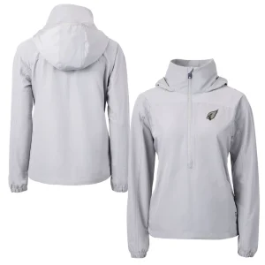 Arizona cardinals cutter buck womens charter eco recycled half zip hoodie anorak jacket Gray