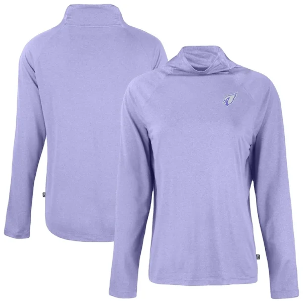 Arizona cardinals cutter buck womens coastline epic comfort eco recycled funnel neck pullover top Lavender