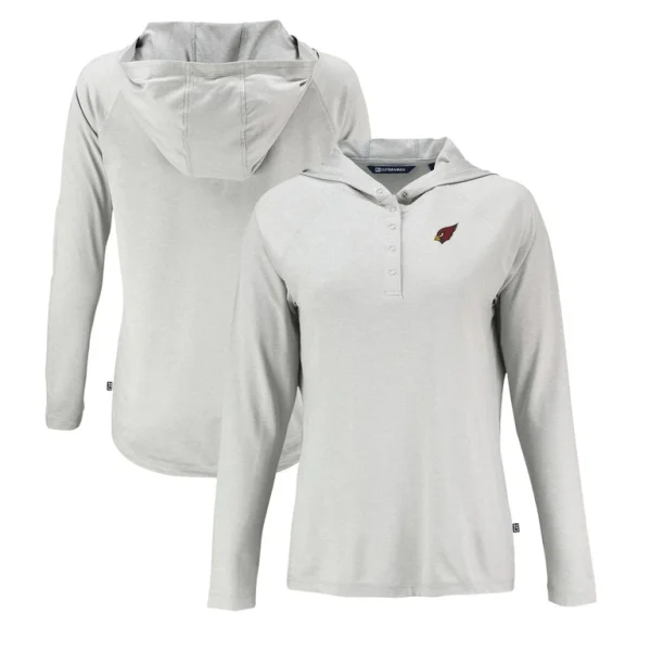 Arizona cardinals cutter buck womens coastline epic comfort eco recycled raglan pullover hoodie Gray