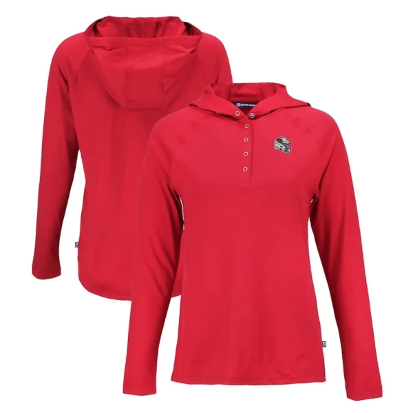 Arizona cardinals cutter buck womens coastline epic comfort eco recycled raglan pullover hoodie Red