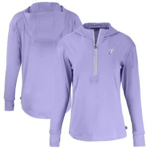 Arizona cardinals cutter buck womens daybreak eco recycled half zip hoodie Purple