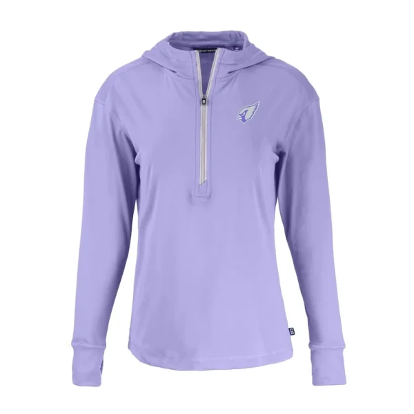 Arizona cardinals cutter buck womens daybreak eco recycled half zip hoodie Purple S