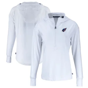 Arizona cardinals cutter buck womens daybreak eco recycled half zip hoodie White
