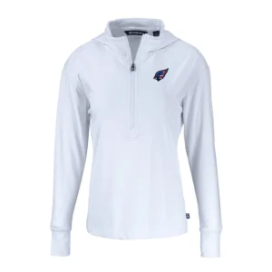 Arizona cardinals cutter buck womens daybreak eco recycled half zip hoodie White S
