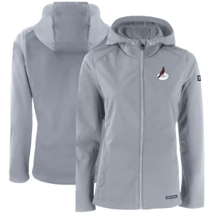 Arizona cardinals cutter buck womens evoke eco softshell recycled full zip hooded jacket Gray