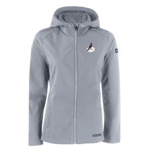 Arizona cardinals cutter buck womens evoke eco softshell recycled full zip hooded jacket Gray S