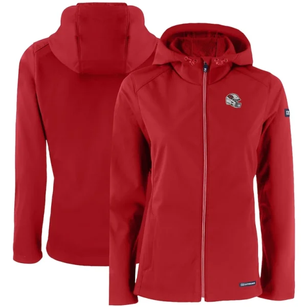 Arizona cardinals cutter buck womens evoke eco softshell recycled full zip hooded jacket cardinal Cardinal