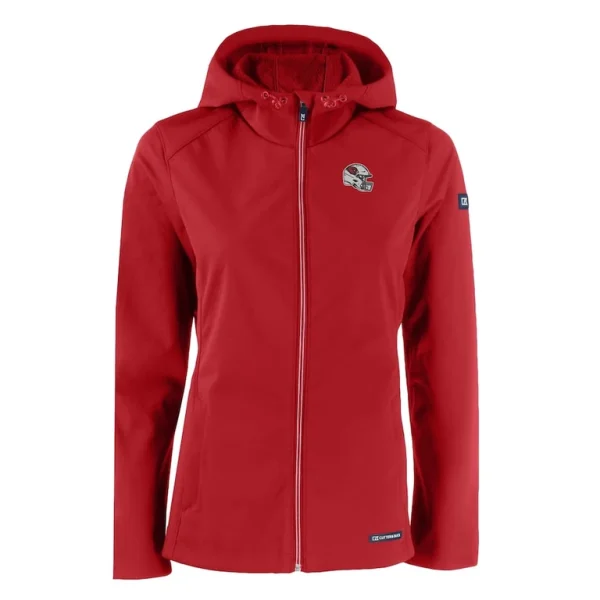 Arizona cardinals cutter buck womens evoke eco softshell recycled full zip hooded jacket cardinal Cardinal S