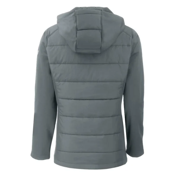 Arizona cardinals cutter buck womens evoke hybrid eco softshell recycled full zip hoodie jacket Dark gray M