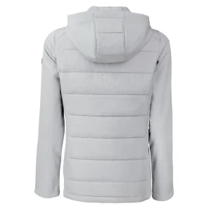 Arizona cardinals cutter buck womens evoke primaloft hybrid eco softshell recycled full zip hooded jacket Gray M