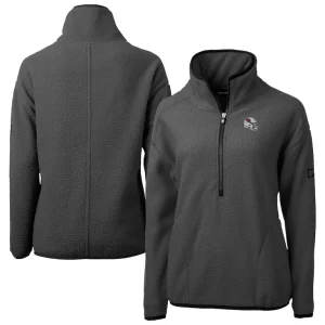 Arizona cardinals cutter buck womens helmet cascade eco sherpa fleece half zip jacket Charcoal