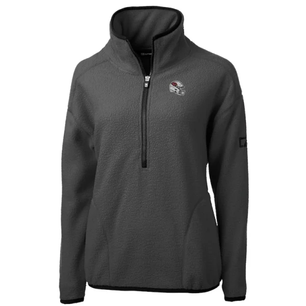 Arizona cardinals cutter buck womens helmet cascade eco sherpa fleece half zip jacket Charcoal S