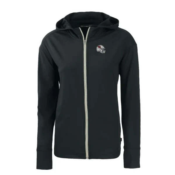 Arizona cardinals cutter buck womens helmet daybreak eco recycled full zip hoodie Black S