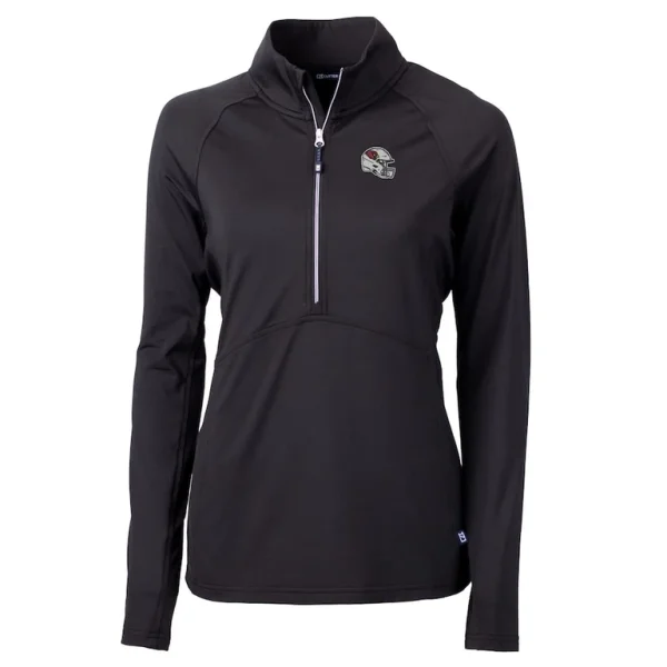 Arizona cardinals cutter buck womens helmet logo adapt eco knit stretch recycled half zip pullover top Black S