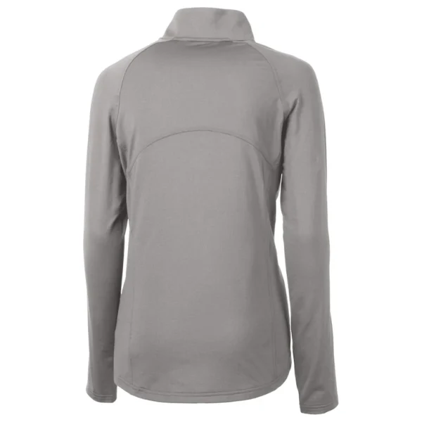 Arizona cardinals cutter buck womens helmet logo adapt eco knit stretch recycled half zip pullover top Gray M