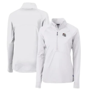 Arizona cardinals cutter buck womens helmet logo adapt eco knit stretch recycled half zip pullover top White