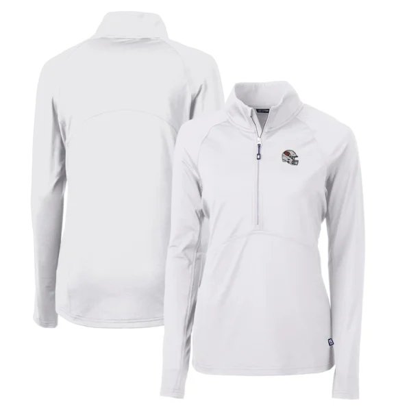 Arizona cardinals cutter buck womens helmet logo adapt eco knit stretch recycled half zip pullover top White