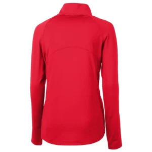 Arizona cardinals cutter buck womens helmet logo adapt eco knit stretch recycled half zip pullover top cardinal Cardinal M