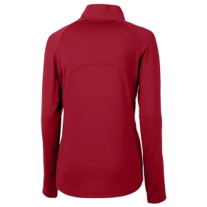 Arizona cardinals cutter buck womens helmet logo adapt eco knit stretch recycled half zip pullover top cardinal Cardinal M