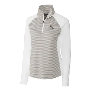 Arizona cardinals cutter buck womens helmet logo drytec forge tonal stripe stretch half zip top White S