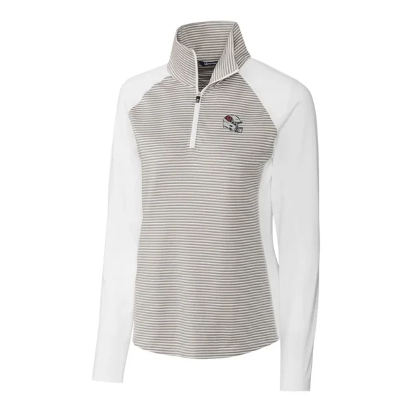 Arizona cardinals cutter buck womens helmet logo drytec forge tonal stripe stretch half zip top White S