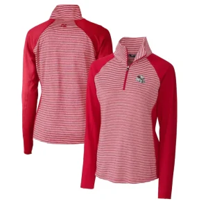 Arizona cardinals cutter buck womens helmet logo drytec forge tonal stripe stretch half zip top cardinal Cardinal