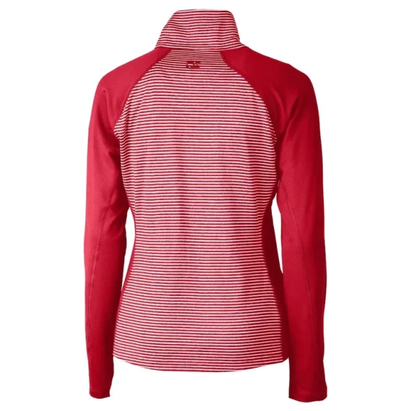 Arizona cardinals cutter buck womens helmet logo drytec forge tonal stripe stretch half zip top cardinal Cardinal M