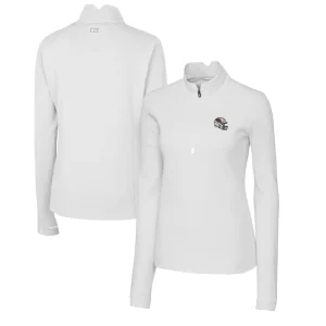 Arizona cardinals cutter buck womens helmet logo drytec traverse stretch quarter zip pullover top White