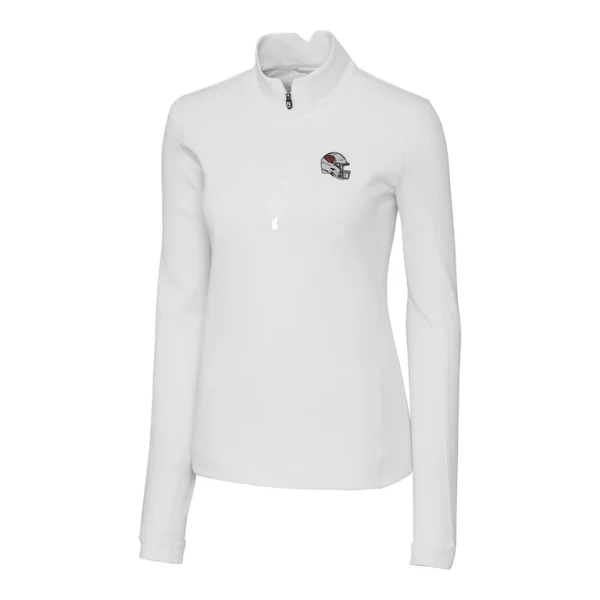 Arizona cardinals cutter buck womens helmet logo drytec traverse stretch quarter zip pullover top White S
