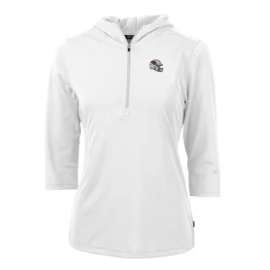 Arizona cardinals cutter buck womens helmet logo drytec virtue eco pique recycled half zip pullover hoodie White S