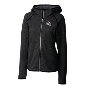 Arizona cardinals cutter buck womens helmet logo mainsail sweater knit full zip hoodie Charcoal S