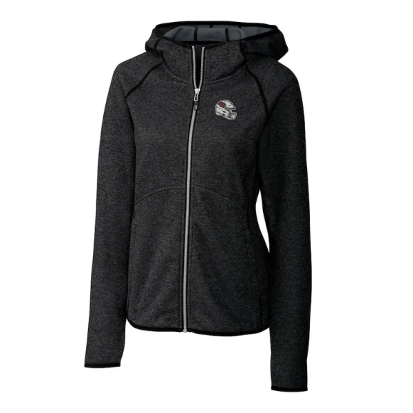 Arizona cardinals cutter buck womens helmet logo mainsail sweater knit full zip hoodie Charcoal S