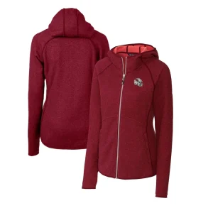 Arizona cardinals cutter buck womens helmet logo mainsail sweater knit full zip hoodie cardinal Cardinal