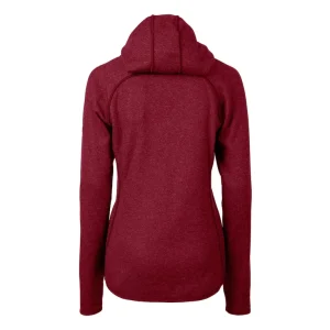 Arizona cardinals cutter buck womens helmet logo mainsail sweater knit full zip hoodie cardinal Cardinal M