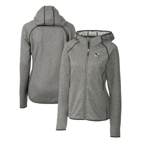 Arizona cardinals cutter buck womens helmet logo mainsail sweater knit full zip hoodie steel Cardinal