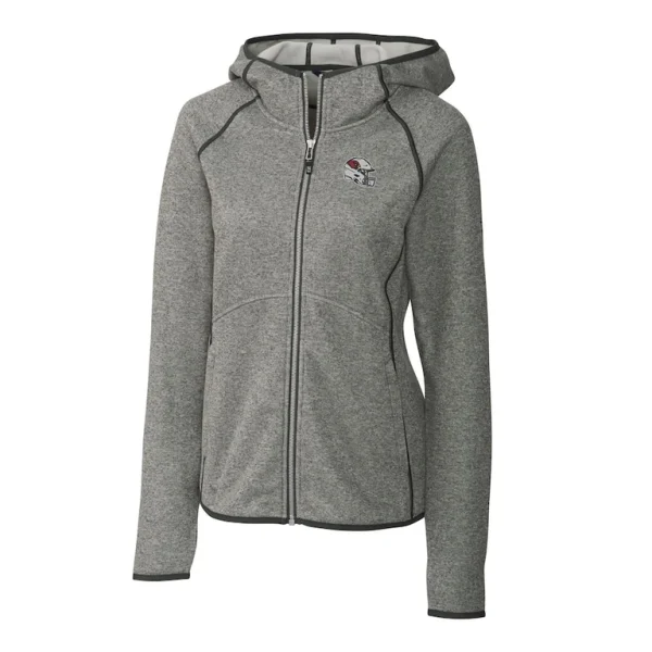 Arizona cardinals cutter buck womens helmet logo mainsail sweater knit full zip hoodie steel Cardinal S