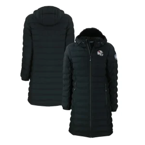Arizona cardinals cutter buck womens helmet logo mission ridge repreve eco insulated full zip long puffer jacket Black