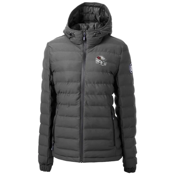 Arizona cardinals cutter buck womens helmet logo mission ridge repreve eco insulated full zip puffer jacket Charcoal S
