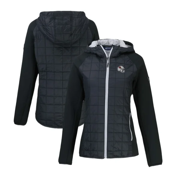 Arizona cardinals cutter buck womens helmet logo rainier primaloft eco full zip hybrid jacket Black